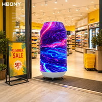 Écran LED P2.5 innovant à 360 degrés, monté au sol, pour la promotion de marques de boissons dans les ascenseurs des centres commerciaux