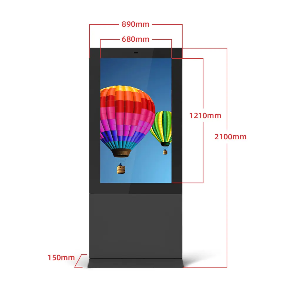 VISIGN IP65 Wasserdicht 55 Zoll Wifi Touchscreen Werbung Outdoor LCD Display Werbung LCD Outdoor Totems Beschilderungen