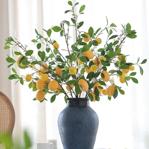 A-671 Trang Trí Nội Thất Hoa Nhân Tạo Lá Chanh Bó Nhựa Cây Chanh Trái Cây Chi Nhánh Cây - Product Image 2