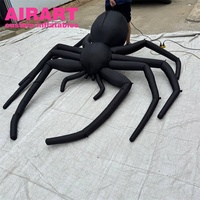 Araignée gonflable d'Halloween de 2,4 mètres, araignée gonflable pour la décoration de toit