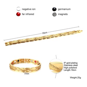 Wholesale Price Gold Plated Health Care Wristband Energy Magnetic Bracelets Stainless Steel - Product Image 5