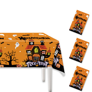 Halloween <b>Tablecloth</b> <b>Rectangle</b> Reusable Party Decoration for Halloween Celebration - Product Image 2