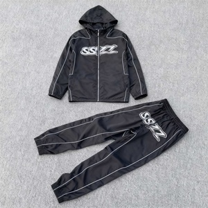 Novedades de Invierno 2026, Conjunto Deportivo de Nylon Transpirable con Estampado Personalizado, Sudadera con Capucha y Cremallera, Ropa Urbana Ligera e Informal para Hombre - Product Image 3