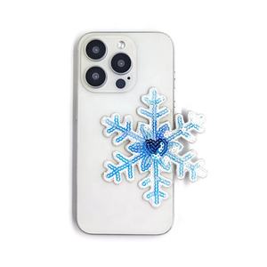 Patch en PVC brodé de paillettes bleues et blanches en forme de flocon de neige de haute qualité, à appliquer au fer sur les vêtements - Product Image 4