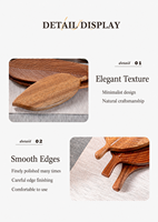 Assiettes en bois en forme de feuille, style japonais, écologiques, en noyer d'Amérique du Sud, avec motif végétal
