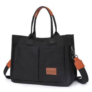 <span class=keywords><strong>Sac</strong></span> fourre-tout multifonctionnel en toile pour ordinateur portable <span class=keywords><strong>Sac</strong></span> à <span class=keywords><strong>main</strong></span> pour dames Compartiments <span class=keywords><strong>Sac</strong></span> à <span class=keywords><strong>main</strong></span> Sacs à bandoulière Poches Cartables Sacs - Product Image 1