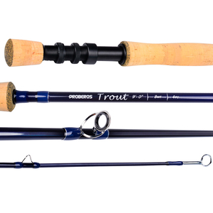 Newbility مقبض عالي الجودة ذبابة صنارة صيد 9 "Wood m 6wt 8wt كربون 4-knot ذبابة صنارة صيد - Product Image 6