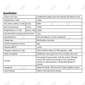Amplificateur de puissance numérique de classe D 4 canaux AM46 4x600W 8Ω 4x800W 4Ω pour système de sonorisation de scène et de concert - Product Image 2