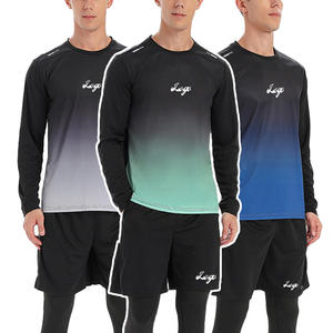 OEM Herren Sportbekleidung Aktiv Fitness Workout Schnelltrocknend Langarm T-Shirt Shorts 2-teiliges Set Maßgeschneiderter Lauf- und Fitnessanzug - Product Image 1