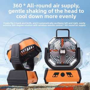 Ventilador de Camping de Emergencia de 20000mAh con Luz, Carga USB Tipo-C, Control Mecánico de 4 Velocidades, Portátil para Auto, RV y Hotel - Product Image 3