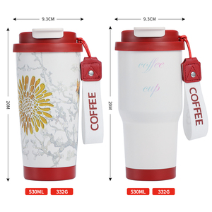 530ml Double Paroi En Acier Inoxydable Tasse <span class=keywords><strong>À</strong></span> Café Thermique De Luxe Conception Créative Couvercle Bouteille D'eau pour Chaud Froid Boissons Aliments Grand - Product Image 4