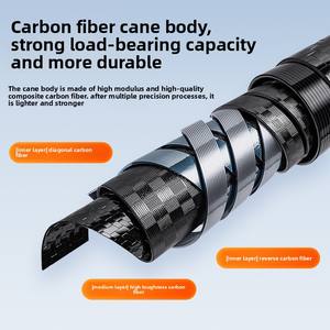 Bâton de marche anti-chute en alliage d'aluminium pour personnes âgées, antidérapant, télescopique, pour la réadaptation. - Product Image 4