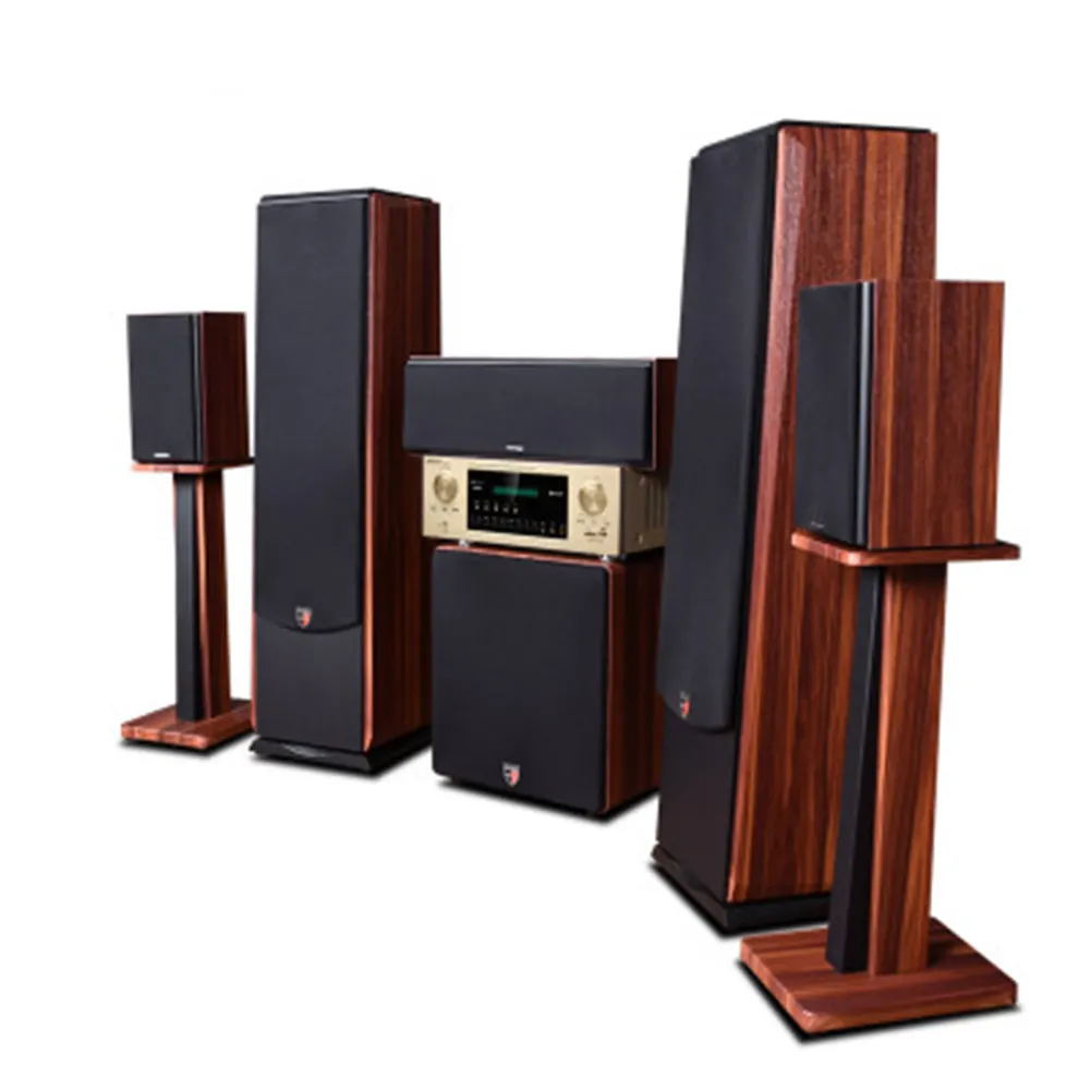 Vofull wooden hifi Audio 5.1 Channel Home Theater System with Powered Subwoofer and tower floor speakers