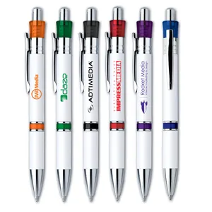 high quality branded plastic promotional gift give away products-custom logo ballpoint pens with personalized ball pen ink