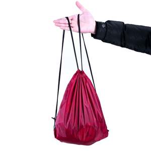 Sac à dos à cordon Sac de sport pour femmes hommes Grande taille avec deux poches zippées et poches en maille pour bouteille d'eau - Product Image 3