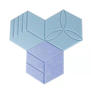 Diseño de suelo insonorizado personalizado para apartamentos de hotel modernos-Paneles insonorizados hexagonales de poliéster absorbentes de sonido 100% - Product Image 3