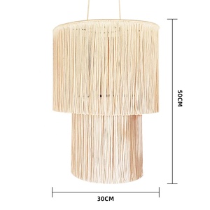 Boho Large light Cotton Home Decor soffitto nappa frangia lampada <span class=keywords><strong>Macrame</strong></span> lampadari paralume - Product Image 5