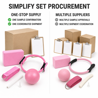 Kit d'entraînement Pilates 4 pièces OEM : Cercle de fitness, mini ballon d'exercice, brique de yoga en EVA, sangle d'étirement à anneau en D pour la maison et la salle de sport, logo personnalisé