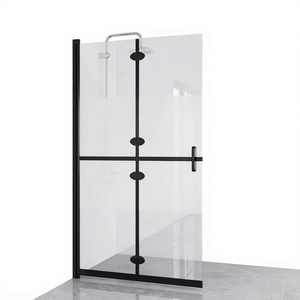 Mampara de Ducha Plegable de Vidrio ESG de 31.5x74.8 con Marco, Diseño Minimalista - Product Image 1