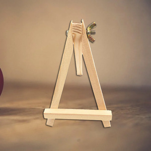 Cross-border desktop mini wooden display stand, mobile phone holder, mini triangular wooden <b>easel</b>, wooden ornament display rack - Product Image 2