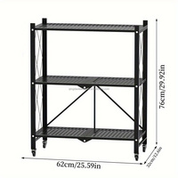 Étagères de rangement pliables, étagères de rangement pliantes, unité d'étagères métalliques pour garage, buanderie, étagère pliable portable