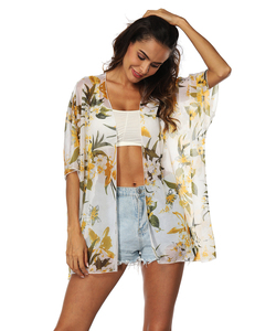 Cover da spiaggia Casual in Chiffon con manica corta personalizzata in fabbrica <span class=keywords><strong>Cardigan</strong></span> a maglia sottile aperto - Product Image 3