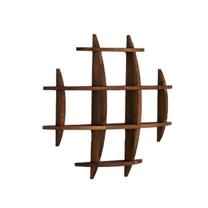 Étagère murale en bois de forme irrégulière, à plusieurs niveaux, pour la présentation du thé et la décoration de la maison - Product Image 3