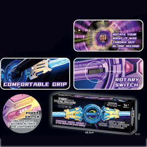 Sabre laser rétractable lumineux à double tranchant, épée rotative à changement de couleur, jouet pour cosplay et jeux de rôle - Product Image 2