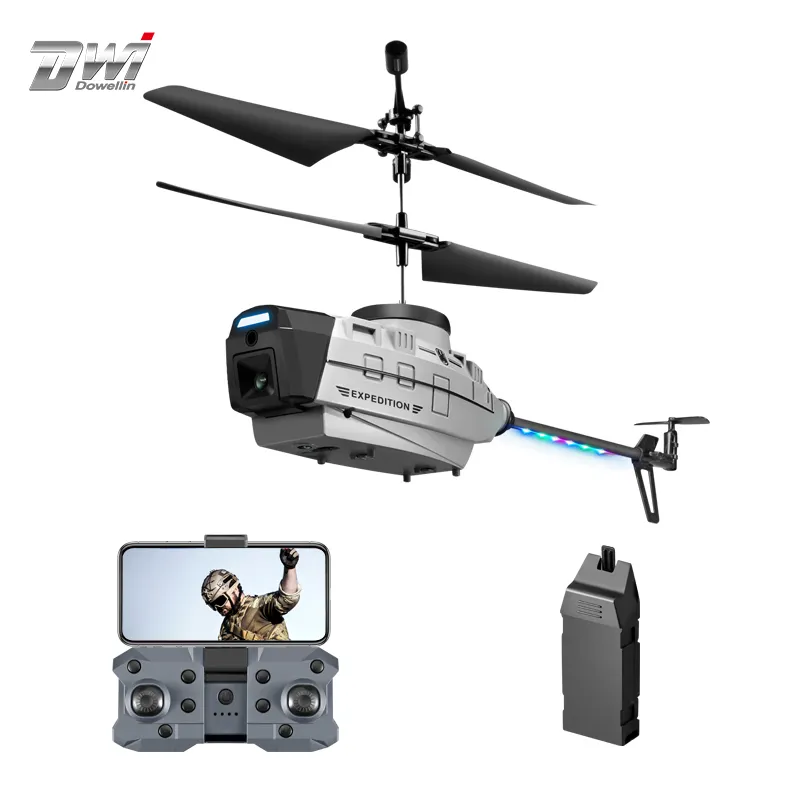 New designed Dual camera Helicopter intelligent obstacle avoidance induction flight Auto hovering six axis gyro RC helicopter