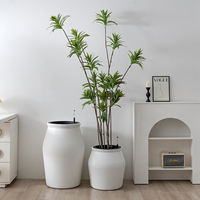 Ensemble de 2 jardinières auto-arrosantes en plastique - Moulage direct durable. Avec cylindre intérieur. Utilisation intérieure/extérieure. Décoration maison et jardin.