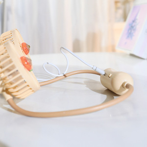 Portable Neck Fan With Dual Blades Rechargeable <b>Battery</b> <b>Operated</b> For Outdoor Use 2W DC Motor Button Control - Product Image 3