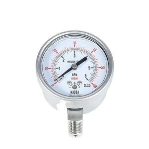 오일 충전 압력 게이지가있는 핫 세일 OEM 스테인레스 스틸 맞춤형 바닥 연결 산업용 측정 기기 - Product Image 3