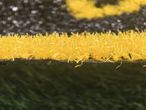 Tapis de sol de gymnastique en gazon artificiel noir, marquages de voies blancs, style moderne, antidérapant, doux, écologique, absorption des chocs, sport - Product Image 3