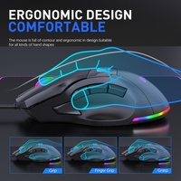 Ratón para Juegos con Cable Profesional MKESPN X10, Multi-Botón, 9 Botones Programables, RGB Macro, Accesorios de Computación, Esports, Ratón Duradero