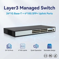 S5700-24T4X Switch Gestionado Gigabit de 24 Puertos, 4 Uplinks SFP+ 10G, Switch Ethernet Gestionado L3 para Redes Empresariales, de Campus y de Oficina