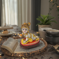 Religieux Décoratif Résine Bouddha Krishna Statue Sculpture Style Décoration De Table pour La Maison Maison Réchauffement Cadeau Boîte D'emballage