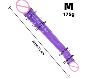 Двухголовочный анальный дилдо для женщин - огромный реалистичный размер, 100% водонепроницаемый, медицинский класс, секс-игрушка для взрослых - Product Image 3