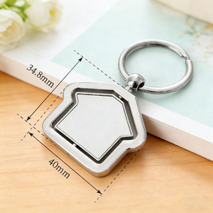 Porte-clés rotatif vierge en alliage de zinc pour sublimation, en forme de maison, double face, pour photos, idéal pour la personnalisation DIY et les fournitures cadeaux - Product Image 5