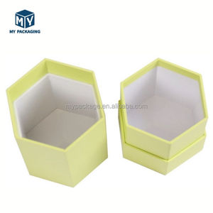 Unique Printing Empty Candle Jar Luxury Gift Box Hexagon Shape Cardboard Christmas Rigid Boxes Customize Perfume Box Packaging
