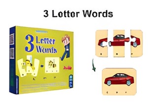 Puzzle de mots à 3 lettres pour enfants - Jeu de cartes éducatif pour l'apprentissage précoce de l'orthographe, du vocabulaire et de la phonétique (à partir de 4 ans) - Product Image 3