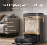 Robot aspirateur et serpillière D20 Plus avec vidage automatique, sac à poussière de 5 L, aspiration de 13000 Pa, 150 jours d'autonomie, navigation LDS mains libres