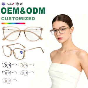 Nueva moda Anti-Blue Light Presbyopia <span class=keywords><strong>Gafas</strong></span> para mujer Moda Marco grande con material de PC marrón claro púrpura gris - Product Image 1