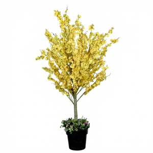 Arbre artificiel à fleurs jaunes, plante décorative réaliste, arbre floral pour la maison, le bureau, les événements, plante décorative 'Dancing Lady' - Product Image 1