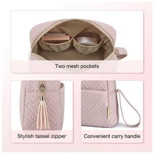 Stylish Tassel Zipper Waterproof Toiletry Bag Portable Travel Peach Skin Velvet Makeup <b>Pouch</b> Bag with Handle - Product Image 5