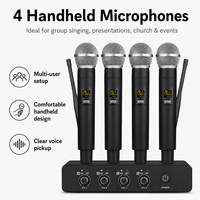 Système de microphone sans fil 4 canaux UHF KU44 pour chant, système de microphone de haute qualité, audio professionnel pour scène live, répétition de groupe