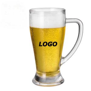 Jarra de Cerveza Retro Grande de 17oz, de Vidrio Grueso Plateado, Resistente, Estilo Pub, para Cerveza de Barril, Té Helado, con Logotipo Personalizado Promocional - Product Image 2