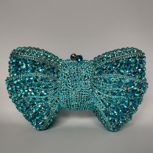 New Diamond-encrusted PU Rhinestone Bow Evening <b>Clutch</b> Wedding Full Rhinestone Crystal Chain Magnetic Clasp Evening Tanjing - Product Image 5