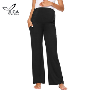 Ropa de maternidad, ropa de mujer, pantalones largos deportivos de punto sólido, pantalones de Yoga suaves elásticos para embarazadas personalizados con bolsillos - Product Image 2