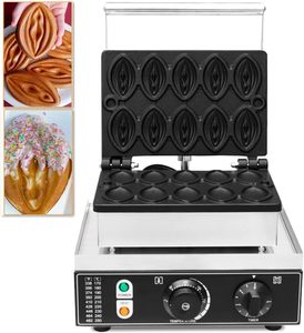 <span class=keywords><strong>Machine</strong></span> à gaufres électrique professionnelle moderne en acier inoxydable antiadhésive, 10 moules en forme de vagin et de palourde - Product Image 1
