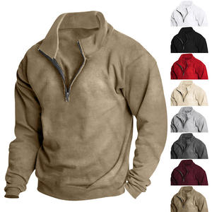 <span class=keywords><strong>Sudadera</strong></span> de Forro Polar para Hombre Otoño Invierno 250g, Talla Europea, Media Cremallera, Cuello Alto, Manga Larga, Versátil - Product Image 1